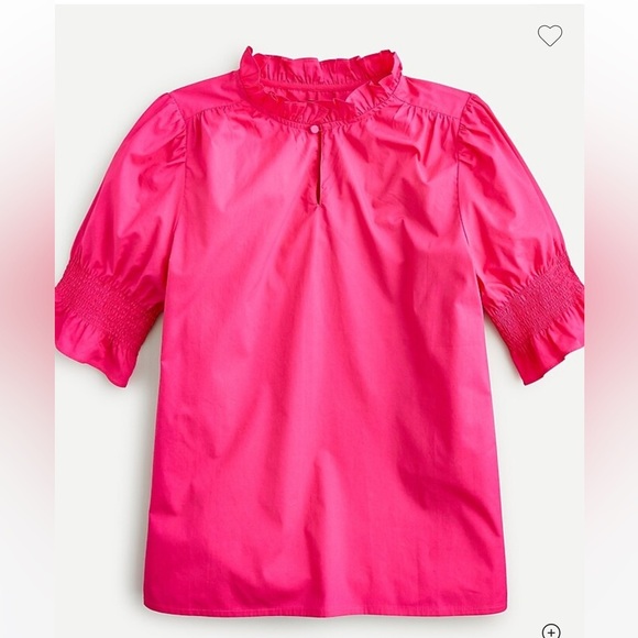 JCREW Puff-sleeve cotton poplin top pink size xs - Picture 1 of 5